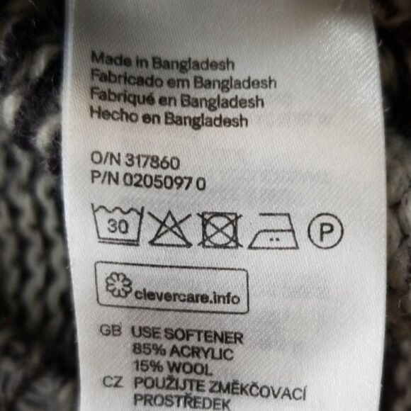 Chunky Thick Cowl Neck Acrylic/Wool Blend Sweater by H & M Divided - Picture 7 of 8